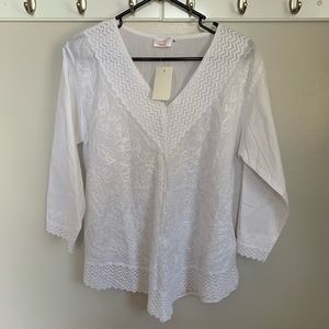 Embroidered white blouse